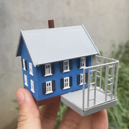 N Scale Model building kit Dwelling House 1:160 American Courtyard architecture Model Train Railway Layout DIY Material Diorama