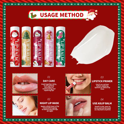 20PCS lipstick Set -5 Taste Christmas Theme Deep moisturizing and lasting moisturizing to create plump and shiny lips