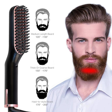 3 In 1 Hot Comb Hair Straightener Electric Beard Straightening Comb Negative Ion Hair Styling Brush