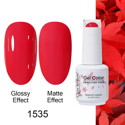 Clou Beaute 15ml HEMA TPO FREE Color Gel Nail Polish Nude Pink Red Green Collection Nail Gel Polish Glitter Soak Off UV LED Gel