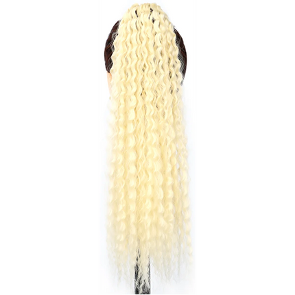 Brazilian Curls Synthetic Crochet Braiding Hair Curly Ponytail with Hair Tie 20 Inch Ombre Synthetic Crochet Braiding Fiber Hair
