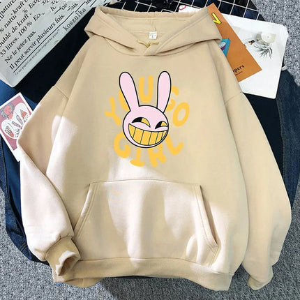 2025 Cartoon Vintage Pullover Sweatshirt YOU GO GIRL Digital Circus Jax Hoodie Fashion Women Harajuku Funny Cute Rabbit Hoodie