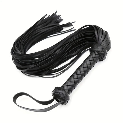 Long Black Genuine Leather Leather Whip for Horse Riding Soft Crop for Equestrian Floggers for Cosplay Costume Stick To Train