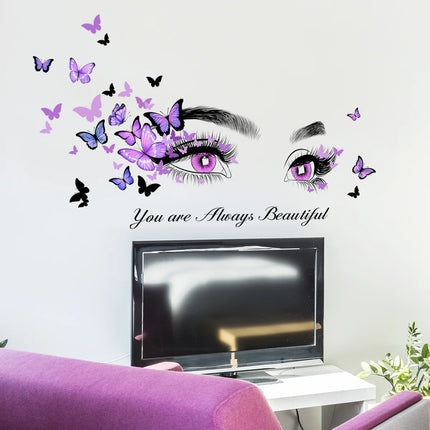1pc Butterfly & Figure Graphic Wall Sticker, Modern Self Adhesive Wall Art Decal for Home Decor Vinyl Decal Refresh Your Home