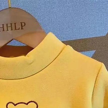Warm and Cozy Unisex Children Fleece-Lined Base Layer Animal Sweatshirt Tops for Autumn and Winter Girls Cute Outerwear Clothes