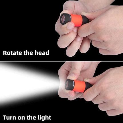 USB Rechargeable Camping Mini Flashlight Strong Light Pocket Keychain Flashlight Waterproof Outdoor Hiking LED Multifunctional