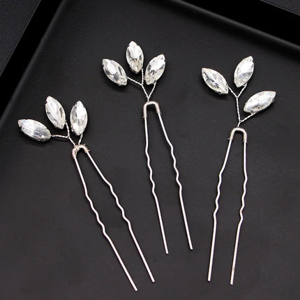 Handmade Pearl Flower Hairpin Gold Color Leaf Shaped Metal Wedding Bride Hair Clips Hair Jewelry Accessories Bride Hair wear
