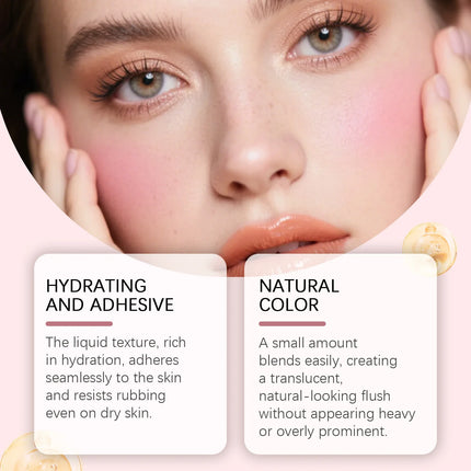 Portable Cream Blush Stick Soft Mist Finish Hydrating Long-Wear Blendable Smooth Lightweight On-the-Go Cheek Blush