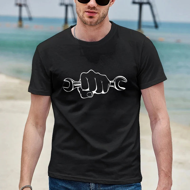 Men's T-Shirt Tops Mechanic Hourly Rate Unique Tee Shirt Male T-shirt Car Fix Engineer Graphic Design T-Shirt Clothing Gift Idea