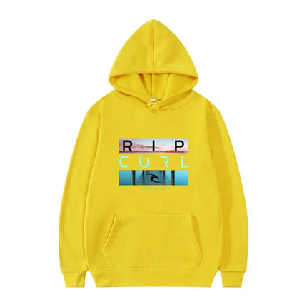 Men's hooded black casual street style sports shirt  suitable for surfing enthusiasts and fashion enthusiasts