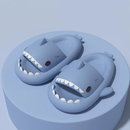 KIDMI Boys Girl Shark Slides Non-Slip Open Toe Cloud Sandals Cute Comfy Cushioned Thick Sole Slippers Cartoon Shower Slippers