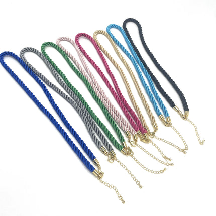 20Pcs Exaggerated Boho Metal Necklace Women Handmade Vintage Rope Nylon DIY Jewelry Making Accessories Wholesale