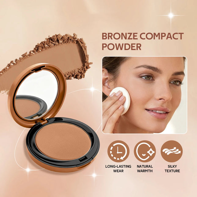 Matte Bronzing Powder 6 Shades Natural Warm Tone Buildable Contour Smooth Blendable Compact Travel Size Makeup For Face