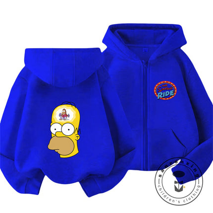 Trendy The Simpsons Cartoon Zip Up Hoodie Autumn Winter Kids Boys Girls Cute Kawaii New Children Hooded Sweatshirt 3 14 Years