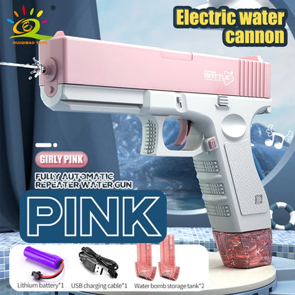 HUIQIBAOThe water gun summer water toy electric water spray gun is suitable for beaches swimming pools swimming and outdoor pa