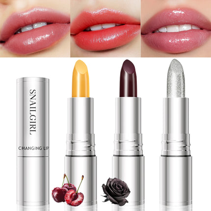 Temperature Color Changing Glitter Lipstick Waterproof Long Lasting Moisturizing Velvet Matte Lip Tint Red Pink Sexy Lips Makeup