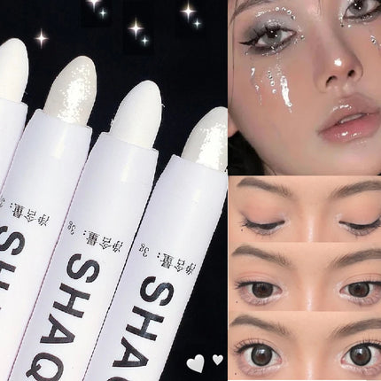 Pearlescent Matte White Eyeshadow Eyeliner Pencil Waterproof Glitter Eyes Shadow Makeup Pigment Silkworm Beauty Eyeshadow Pen