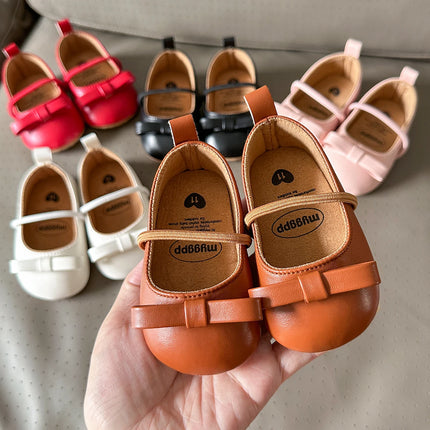 Christmas Baby Girls Mary Jane Flats with Bowknot Floral Princess Wedding Dress Shoes Soft Newborn Infant Crib First Walkers Pre