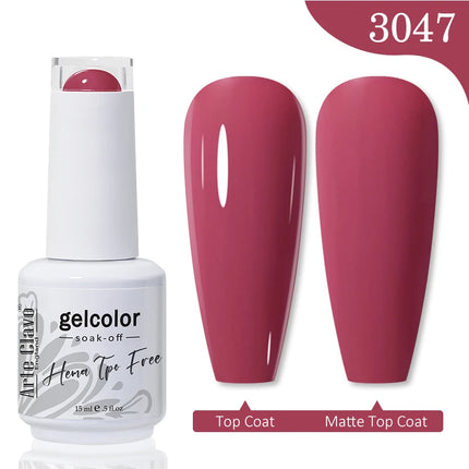 Arte Clavo Red Brown Gel Nail Polish 15ml Autumn Series Base Top Coat Soak Off UV Gel Semi Permanent Varnishes Design Nail Art