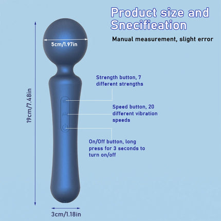 Powerful Huge Head Vibrator for Female Masturbation Orgasm AV Magic Wand Massager Nipple Clitoris Stimulator Sex Toys for Woman