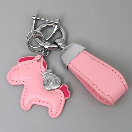 Cartoon Horse Keychain Year of Horse Leather Horse Pendant Horse Ornament Chinese Zodiac Chinese New Year Gift Birthday Gift