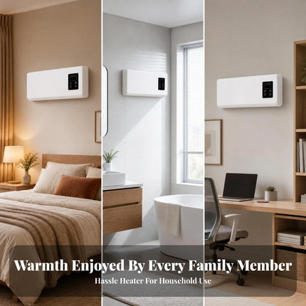 Wall-Mounted Electric Heater Rectangular Electric Wall Heater Home Heating White Housing Black Control Panel