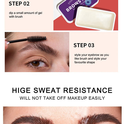 4-color eyebrow styling wax, styling gel, waterproof, natural, long-lasting, transparent eyebrow soap, eyebrow styling cream