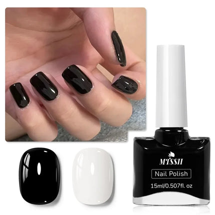 2Pcs/Set 15ml Red Brown Glass Bottle Gel Nail Polish Set NoWipe Top Soak Off UV LED Nail Lacquer Glitter Color Art Nail Polish