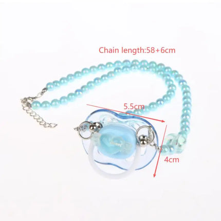Sweet Beads Chain Pacifier Gag Collar Couple Toy Soft Silicone High-end Adult Pacifier Creating An Exclusive Luxury Leisure Time