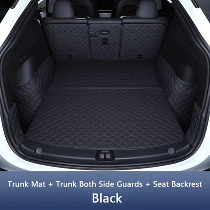 For Tesla Model Y Juniper / 3 Highland 2025-2026 Front Rear Trunk Mat Leather Full Coverage Trunk Both Side Guard Protective Pad