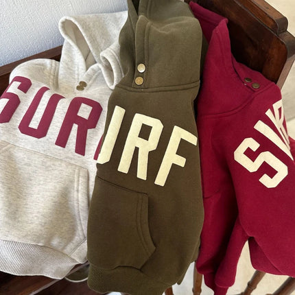 Korean Style Autumn Loose Letter Print Hooded Newborn Baby Fleece Hoodies Long Sleeve Winter Infant Sweatshirt For Boys Girls