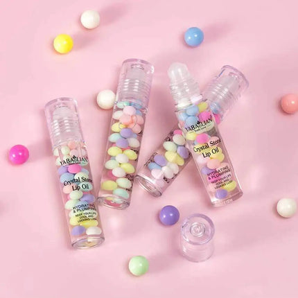 Macaron Rolling Pearl Lip Oil - Hydrating Lip Balm Mask, Long-Lasting Moisturizing, Reduces Lip Lines for Women Girls