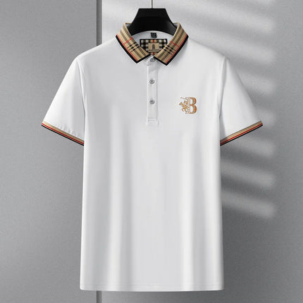 2025 New Luxury Men's Short-Sleeved Summer High-Quality Designer Boutique Brand Embroidered Polo Shirt Business Casual T-shirt