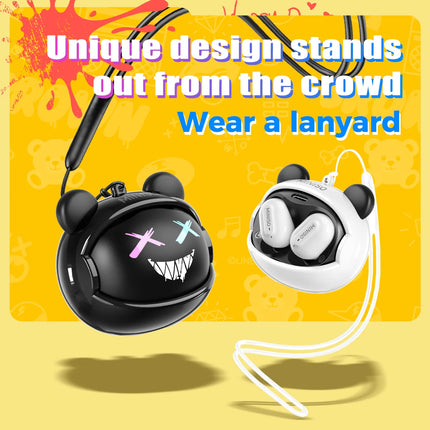 Bear-Themed Design MINISO MS118 Wireless Bluetooth Earphones Ai Translator Headphones for 150+ Languages Noise Canceling Earbuds