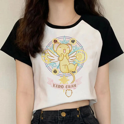 Sakura Card Captor shirt women Pastel University women graphic Retro tshirt Retro kawaii University Trendy hip hop harajuku