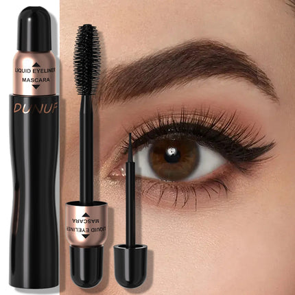 2-in-1 Double-ended Eyeliner Mascara | Matte Black Waterproof | Smudge-proof Quick-drying Ultra-fine | Volumizing Curling Y2K