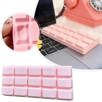 Pink Chocolate Bar Squishy Toy Slow Rising Soft Squeeze Stress Relief Fidget Toy For Kids Adults Anxiety Relief Fun Play