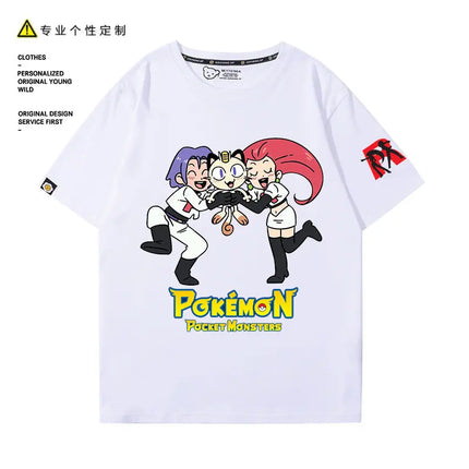 2026 Pokémon Rocket Team Short-Sleeved T-Shirt - Boys' and Girls' Children's Summer New Design Pure Cotton Half-Sleeve Clothing