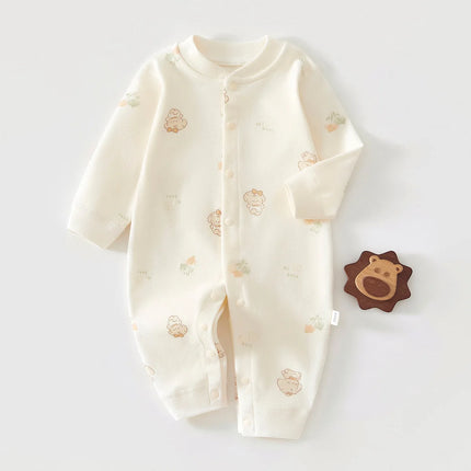 0-18M Baby Pure Cotton Onesie All Seasons Long Sleeve Crawling Suit for Boys and Girls Spring and Autumn Outwear Base Layer