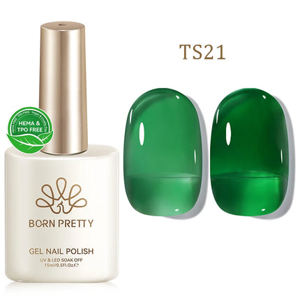 BORN PRETTY 15ml Jelly Gel Polish Milky White Nude Glitter Soak Off LED UV Gel Semi Permanent Nail Art Manicure Gel Varnish