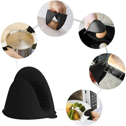 1/2-Piece Heat-Insulating Silicone Clip Anti-Slip Gloves Pot Pad Cooking Baking Oven Heat-Insulating Gloves