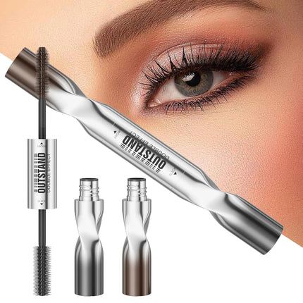 Double Ended Waterproof Mascara Black&Brown, Long-Lasting Lashes, Volumizing Lengthening for All Skin Types, Mascara Waterproof