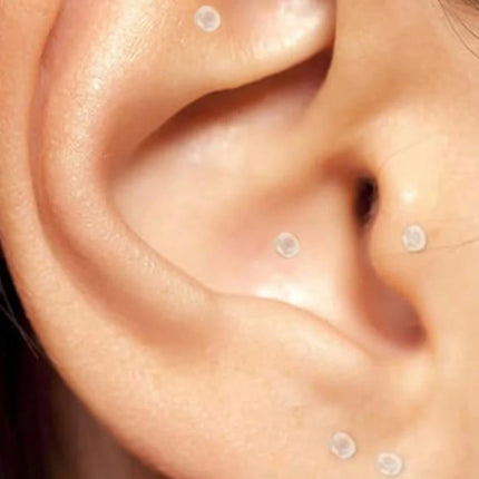 10pcs 16g Clear Earrings, Bioflex Labret Clear Piercing Retainers Plastic Clear Piercings Stud Earrings  Cartilage Helix Tragus