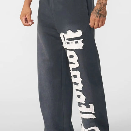 Man Young American trendy sweatpants collaboration anime joggers cotton terry print wide-leg casual pants hip-hop street pants