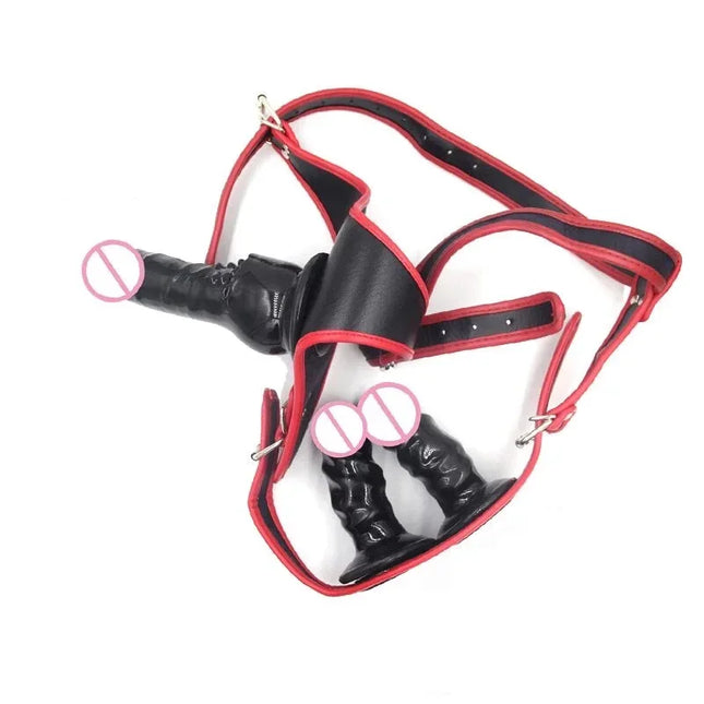 Double Penis Dildo Double Ended Strapon Ultra Elastic Harness Belt Strap On Dildo Adult Sex Toys for Woman Couples Sex Products