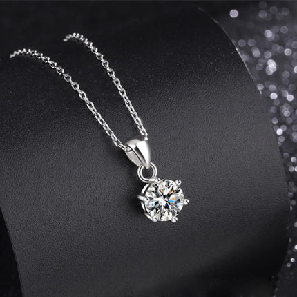 Classic 4 Prong Moissanite Pendant for Couple Men Women Wedding Jewelry Necklace D Color Lab Diamond Luxury Fine Jewelry