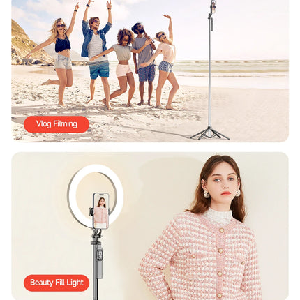 TOKQI Extendable Tripod with Bluetooth Remote,1/4'' Screw,Phone Holder,72inch Monopod for Smartphone Camera Projector brackets