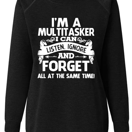 I'M A MULTITASKER I CAN AND FORGET Print Women Sweatshirt Long Sleeve Casual Crew Neck Top Women Clothes for Fall & Winter