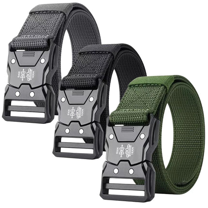 Genuine Tactical Belt Black Quick Release Outdoor Men's Belt Buckle Quick Release Elastic Belt Sport Nylon Braided Belts for Men