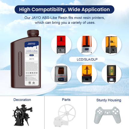 JAYO Standard/ABS-Like/PA-Like/High Temp/Though Resin 10KG 395-405nm UV Curing  Photopolymer Rapid Resin for LCD/DLP 3D Printer